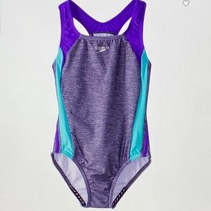 Speedo- Solid Infinity Splice One Piece swimsuit (Big kid)